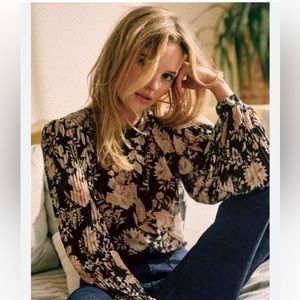 Sezane Sybille blouse - black floral